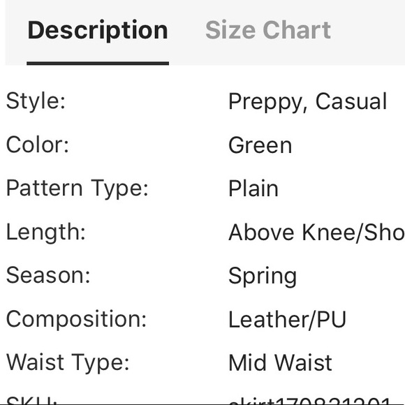 🆕Mint green faux thick leather high waist skirt - Picture 7 of 8